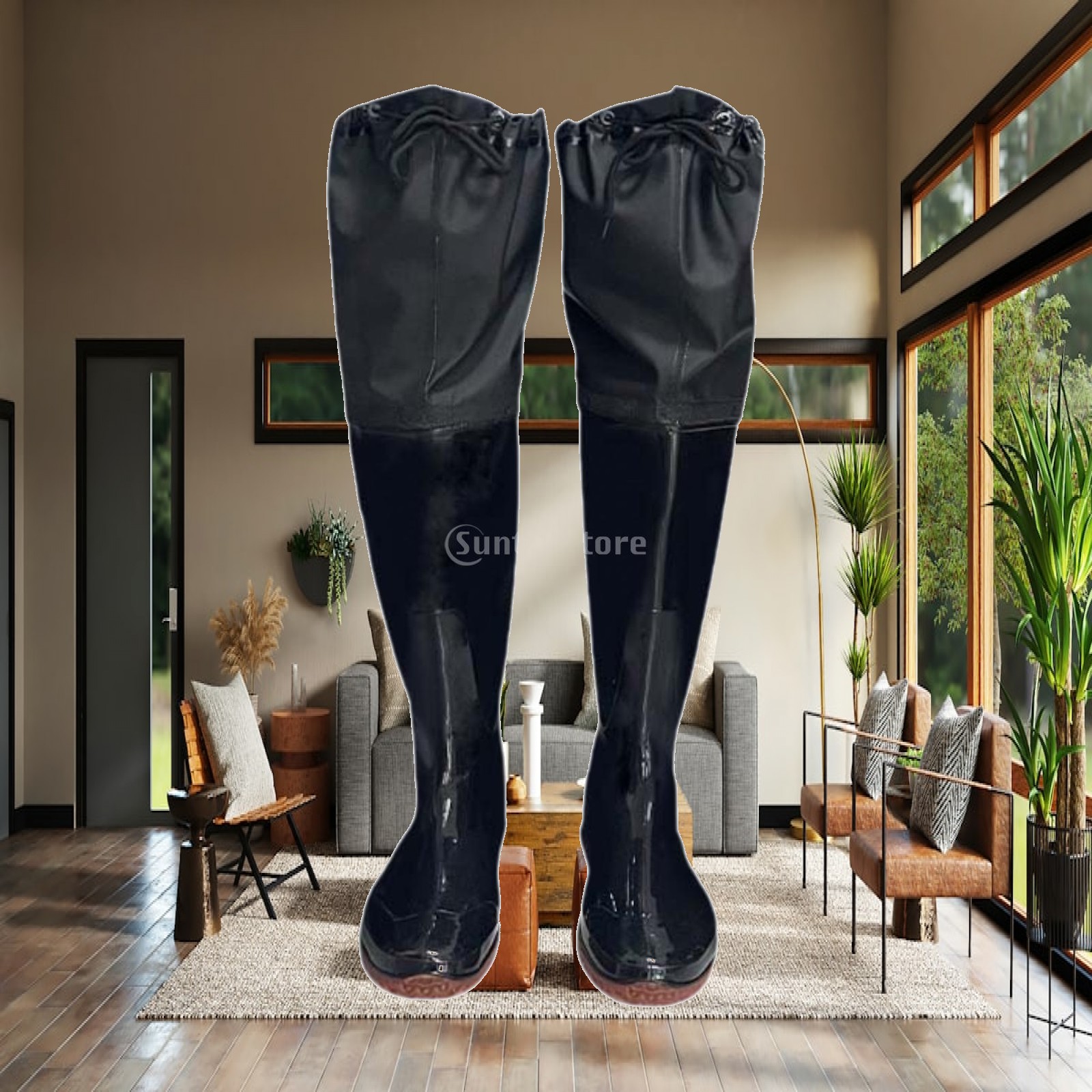 Fishing Pants Waterproof - กางเกงกันน้ำสำหรับลุยน้ำแบบสวมเท้า พร้อมพื้นกันลื่น สำหรับผู้ชายและผู้หญิง ใช้ในการล่าสัตว์ ตกปลา และทำงาน