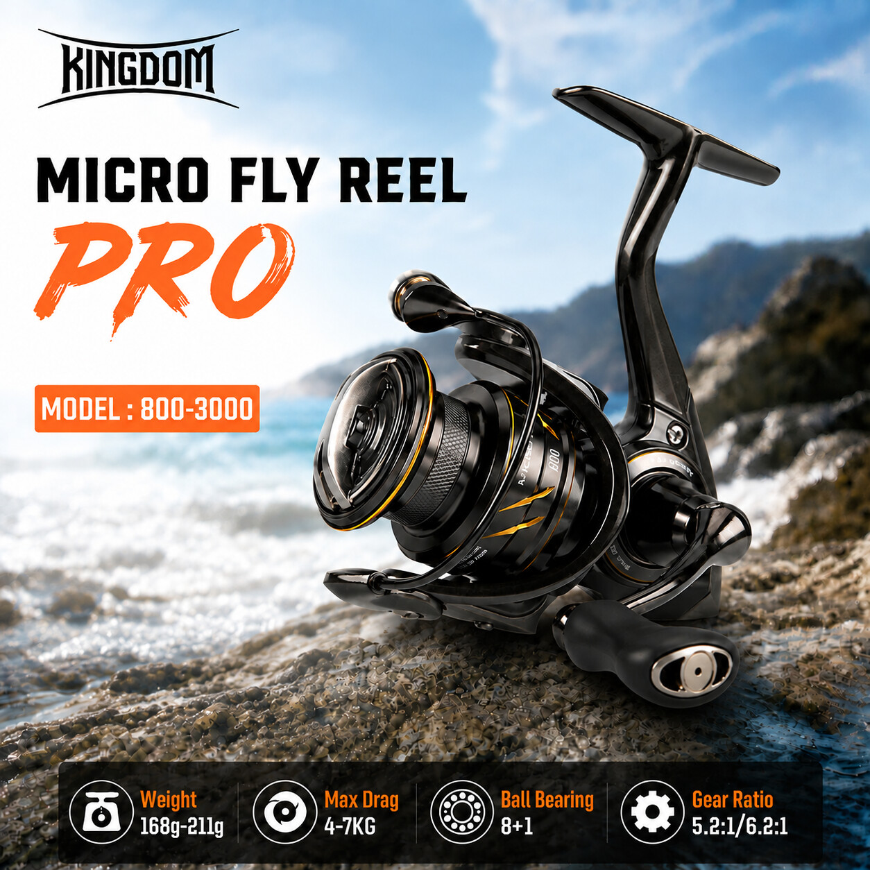 Kastking Reel Zephyr - รอกตกปลา Kingdom Micro Fly Pro รุ่น