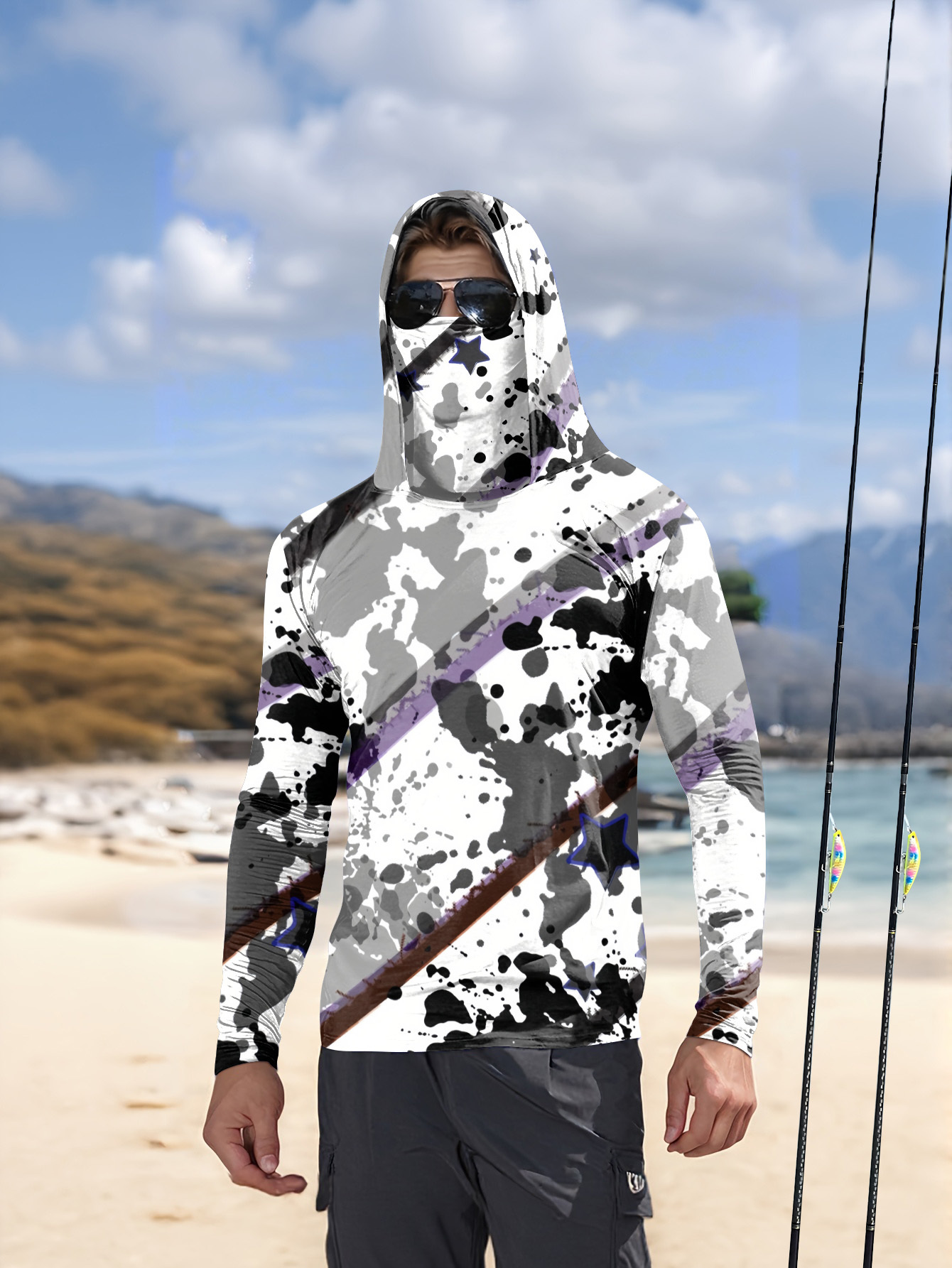 เสื้อตกปลาแขนยาวมีฮู้ดสำหรับผู - Fishing Shirt Uv Protection บทวิจารณ์และราคา